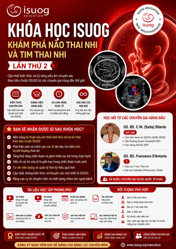 Khóa học Siêu âm Tim thai Nâng cao – Chẩn đoán tim thai bình thường và bất thường